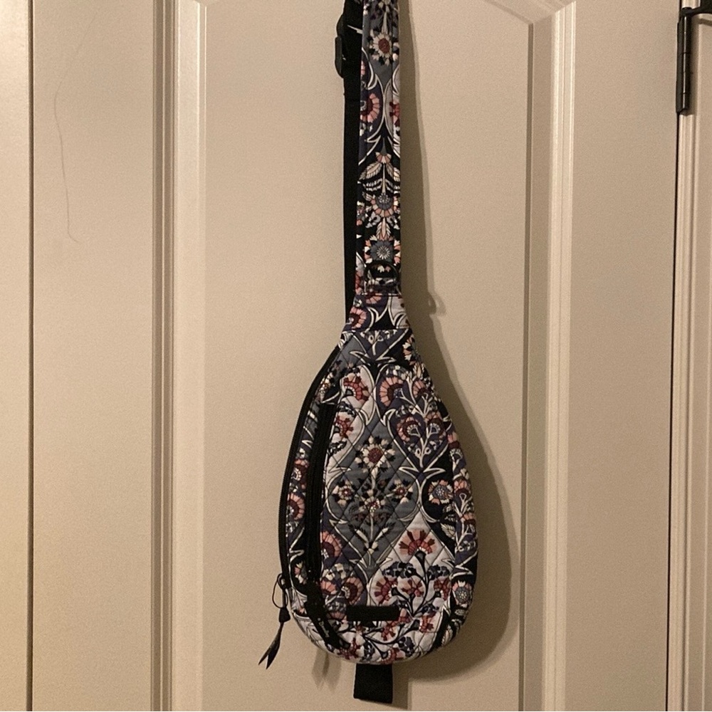 Vera Bradley Black and Pink Crossbody Bag with Paisley Print